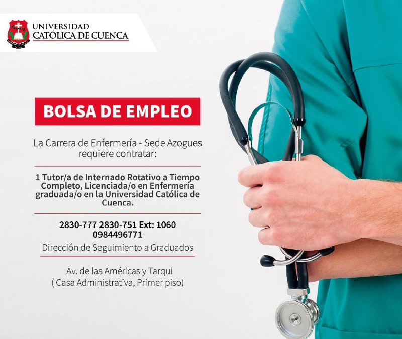 Se requiere contratar Tutor/a a tiempo completo – Carrera de Enfermería, Sede Azogues