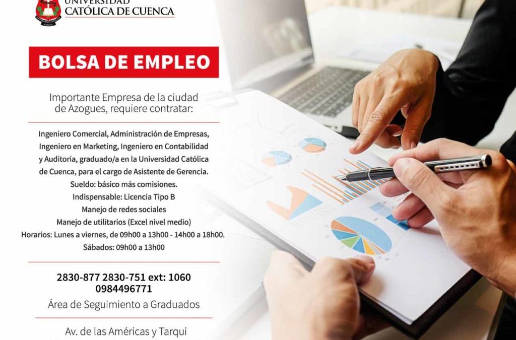 Importante Empresa de la ciudad de Azogues requiere contratar Ing. Comercial, Administración de Empresas, Ing. en Marketing, Ing. Contabilidad y Aud.